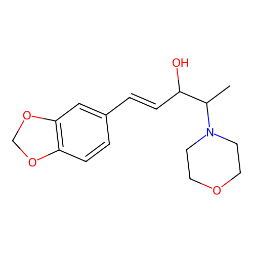 4-Morpholineethanol, alpha-(2-(1,3-benzodioxol-5-yl)ethenyl)-beta-methyl- structure