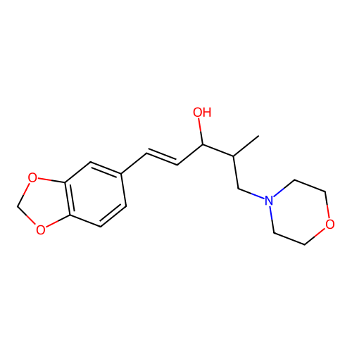 1-Penten-3-ol, 4-methyl-1-(3,4-methylenedioxyphenyl)-5-morpholino- structure