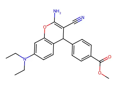 methyl 4-[2-amino-3-cyano-7-(diethylamino)-4H-chromen-4-yl]benzoate structure