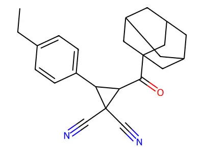 2-(1-Adamantylcarbonyl)-3-(4-ethylphenyl)-1,1-cyclopropanedicarbonitrile structure