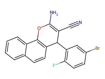 2-amino-4-(5-bromo-2-fluorophenyl)-4H-benzo[h]chromene-3-carbonitrile structure