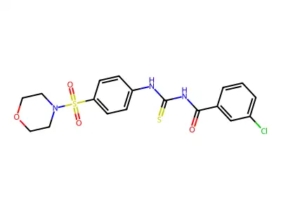 3-chloro-N-((4-(morpholinosulfonyl)phenyl)carbamothioyl)benzamide structure