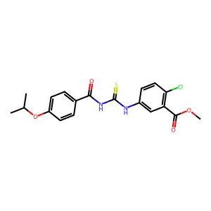 Methyl 2-chloro-5-({[(4-isopropoxybenzoyl)amino]carbothioyl}amino)benzoate structure