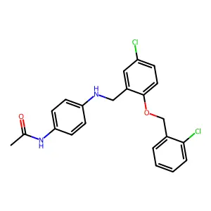 N-[4-({5-chloro-2-[(2-chlorobenzyl)oxy]benzyl}amino)phenyl]acetamide structure