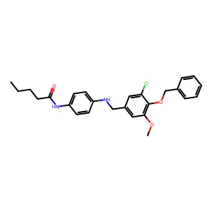 N-(4-{[4-(benzyloxy)-3-chloro-5-methoxybenzyl]amino}phenyl)pentanamide structure