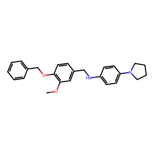 N-[(3-methoxy-4-phenylmethoxyphenyl)methyl]-4-pyrrolidin-1-ylaniline structure
