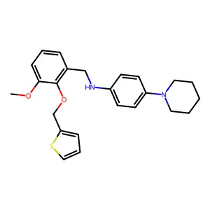 N-[3-methoxy-2-(2-thienylmethoxy)benzyl]-N-[4-(1-piperidinyl)phenyl]amine structure