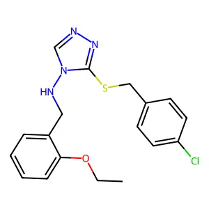 3-[(4-chlorobenzyl)sulfanyl]-N-(2-ethoxybenzyl)-4H-1,2,4-triazol-4-amine structure