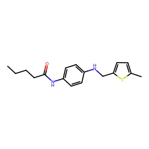 N-(4-{[(5-methyl-2-thienyl)methyl]amino}phenyl)pentanamide structure