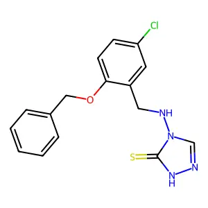 4-[(5-chloro-2-phenylmethoxyphenyl)methylamino]-1H-1,2,4-triazole-5-thione structure