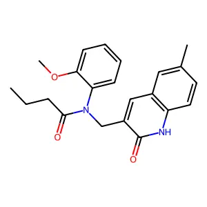 N-(2-methoxyphenyl)-N-[(6-methyl-2-oxo-1H-quinolin-3-yl)methyl]butanamide structure