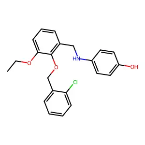 4-({2-[(2-Chlorobenzyl)oxy]-3-ethoxybenzyl}amino)phenol structure