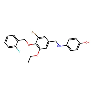 4-({3-Bromo-5-ethoxy-4-[(2-fluorobenzyl)oxy]benzyl}amino)phenol structure