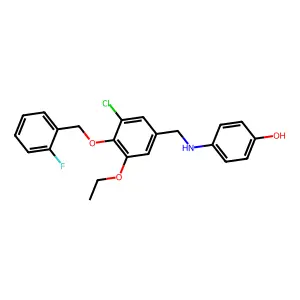 4-({3-Chloro-5-ethoxy-4-[(2-fluorobenzyl)oxy]benzyl}amino)phenol structure