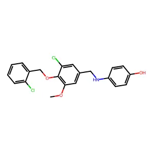 4-({3-Chloro-4-[(2-chlorobenzyl)oxy]-5-methoxybenzyl}amino)phenol structure