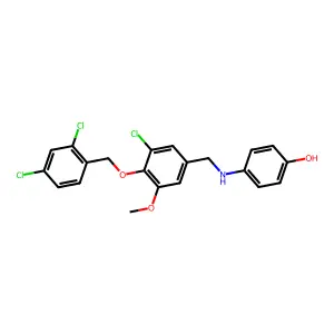 4-({3-Chloro-4-[(2,4-dichlorobenzyl)oxy]-5-methoxybenzyl}amino)phenol structure