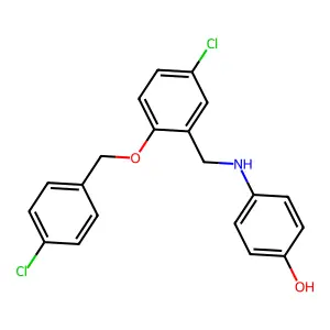 4-({5-Chloro-2-[(4-chlorobenzyl)oxy]benzyl}amino)phenol structure