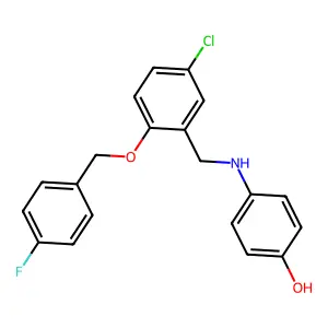 4-({5-Chloro-2-[(4-fluorobenzyl)oxy]benzyl}amino)phenol structure