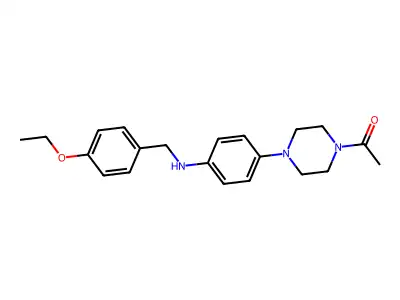 N-[4-(4-acetyl-1-piperazinyl)phenyl]-N-(4-ethoxybenzyl)amine structure