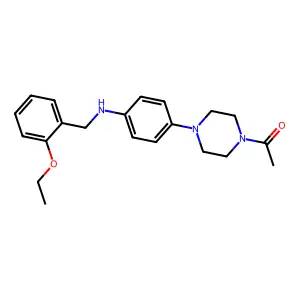 N-[4-(4-acetyl-1-piperazinyl)phenyl]-N-(2-ethoxybenzyl)amine structure