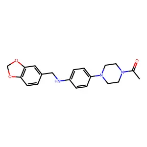 1-[4-[4-(Piperonylamino)phenyl]piperazino]ethanone structure
