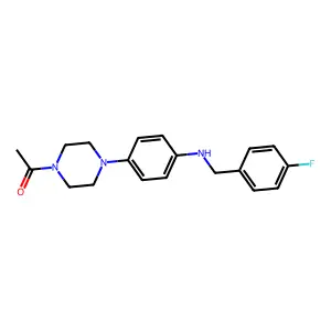 1-{4-[4-(4-Fluoro-benzylamino)-phenyl]-piperazin-1-yl}-ethanone structure