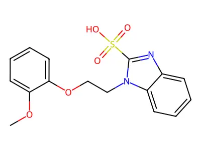 1-[2-(2-Methoxyphenoxy)ethyl]benzimidazole-2-sulfonic acid structure