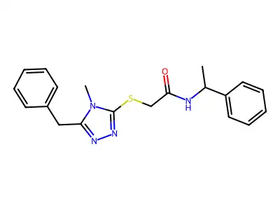 2-[(5-benzyl-4-methyl-1,2,4-triazol-3-yl)sulfanyl]-N-(1-phenylethyl)acetamide structure