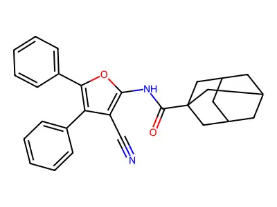 N-(3-cyano-4,5-diphenylfuran-2-yl)adamantane-1-carboxamide structure