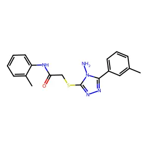 2-{[4-amino-5-(3-methylphenyl)-4H-1,2,4-triazol-3-yl]sulfanyl}-N-(2-methylphenyl)acetamide structure