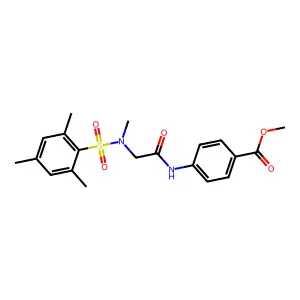 methyl 4-({N-methyl-N-[(2,4,6-trimethylphenyl)sulfonyl]glycyl}amino)benzoate structure