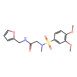 2-[(3,4-dimethoxyphenyl)sulfonyl-methylamino]-N-(furan-2-ylmethyl)acetamide structure