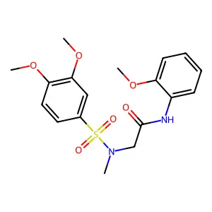 2-[[(3,4-dimethoxyphenyl)sulfonyl](methyl)amino]-N-(2-methoxyphenyl)acetamide structure