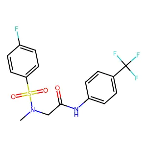 2-[(4-fluorophenyl)sulfonyl-methylamino]-N-[4-(trifluoromethyl)phenyl]acetamide structure