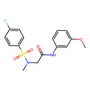 2-[(4-fluorophenyl)sulfonyl-methylamino]-N-(3-methoxyphenyl)acetamide structure