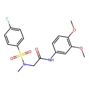 N-(3,4-dimethoxyphenyl)-2-[(4-fluorophenyl)sulfonyl-methylamino]acetamide structure