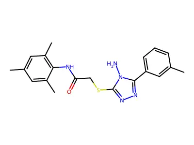 2-{[4-amino-5-(3-methylphenyl)-4H-1,2,4-triazol-3-yl]sulfanyl}-N-(2,4,6-trimethylphenyl)acetamide structure