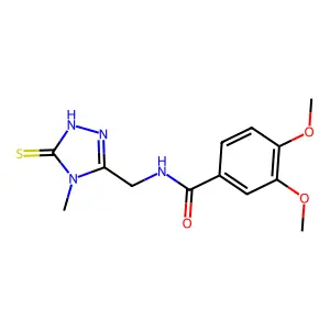 3,4-dimethoxy-N-[(4-methyl-5-sulfanyl-4H-1,2,4-triazol-3-yl)methyl]benzamide structure