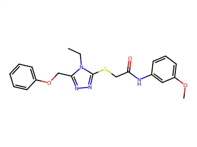 2-{[4-ethyl-5-(phenoxymethyl)-4H-1,2,4-triazol-3-yl]sulfanyl}-N-(3-methoxyphenyl)acetamide structure