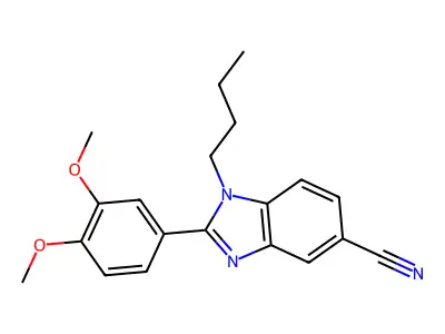 1H-Benzimidazole-5-carbonitrile, 1-butyl-2-(3,4-dimethoxyphenyl)- structure