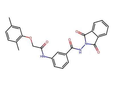 3-{[(2,5-dimethylphenoxy)acetyl]amino}-N-(1,3-dioxo-1,3-dihydro-2H-isoindol-2-yl)benzamide structure