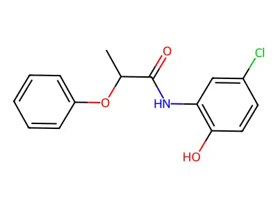 N-(5-chloro-2-hydroxyphenyl)-2-phenoxypropanamide structure
