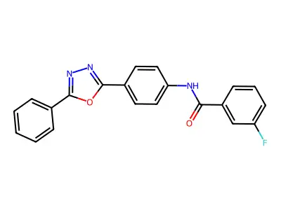 3-fluoro-N-[4-(5-phenyl-1,3,4-oxadiazol-2-yl)phenyl]benzamide structure