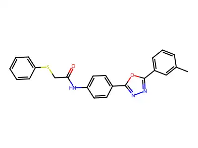 N-[4-[5-(3-methylphenyl)-1,3,4-oxadiazol-2-yl]phenyl]-2-phenylsulfanylacetamide structure