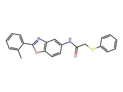 N-[2-(2-methylphenyl)-1,3-benzoxazol-5-yl]-2-phenylsulfanylacetamide structure