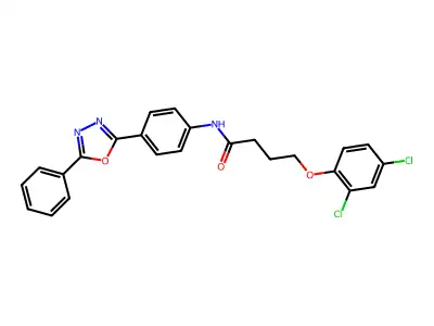 4-(2,4-dichlorophenoxy)-N-[4-(5-phenyl-1,3,4-oxadiazol-2-yl)phenyl]butanamide structure