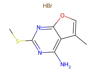 Furo(2,3-d)pyrimidin-4-amine, 5-methyl-2-(methylthio)-, monohydrobromide structure