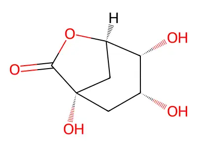 1,3,4-Trihydroxy-6-oxabicyclo[3.2.1]octan-7-one structure