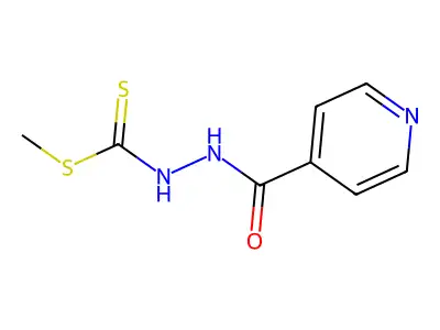 methyl N-(pyridine-4-carbonylamino)carbamodithioate structure