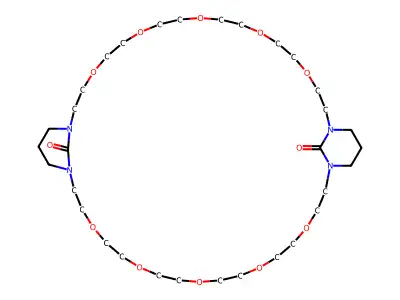 4,7,10,13,16,26,29,32,35,38-Decaoxa-1,19,23,41-tetraazatricyclo[39.3.1.1~19,23~]hexatetracontane-45,46-dione structure